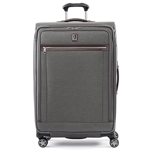 Travelpro Platinum Elite Softside Expandable Checked Luggage, 8 Wheel Spinner Large Suitcase, TSA Lock, Men and Women, Vintage Grey, Checked Large 29-Inch