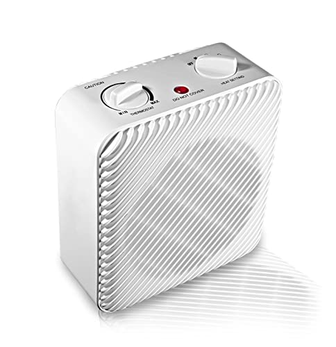 Pelonis Personal Mini Fan Forced Heater 3 Heat Settings Adjustable Thermostat White