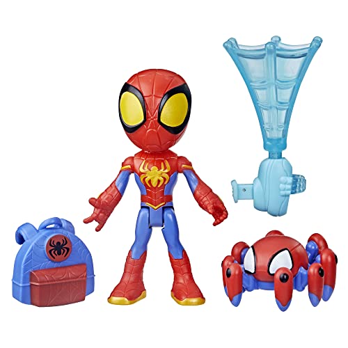 Spidey and His Amazing Friends Web-Spinners Spidey 4-Inch Action Figure with Accessories, Web-Spinning Accessory, Marvel Toys for Kids, Ages 3 and Up
