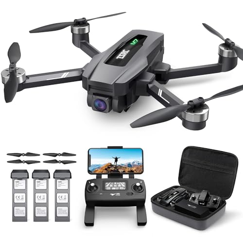 TENSSENX GPS Drone with 4K EIS UHD 130 FOV Camera for Adults Beginner, TSRC M7 FPV Quadcopter with 3 Batteries 90 Min Flight Time, Brushless Motor, 5GHz Transmission, Smart Return Home, Follow Me