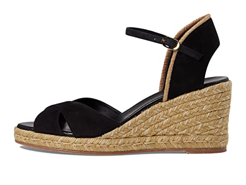 Stuart Weitzman Mirela II Espadrille Wedge Black/Natural 7.5 B