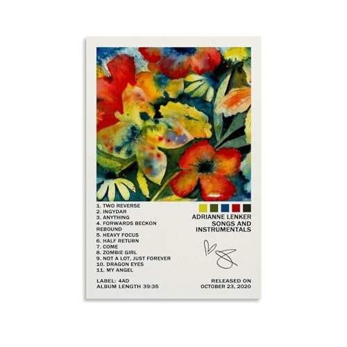 PKUOLFYA Adrianne Lenker Songs And Instrumentals Poster Album Cover Posters Canvas Wall Art Living Room Posters Bedroom Painting 12x18inch(30x45cm)