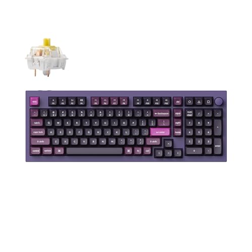 Keychron Q5 Pro Wireless QMK/VIA Mechanical Keyboard, Full Customizable 96% Layout with Programmable Knob, Hot-swappable K Pro Banana Switch Compatible with Mac Windows Linux - Purple