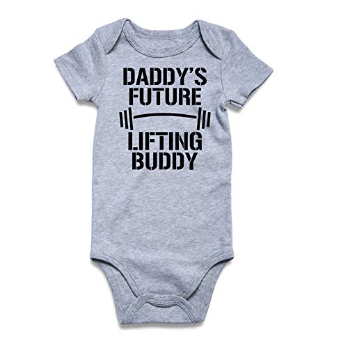 Vieille Daddys Baby Boy Girl Bodysuit Funny Unisex One-Piece Rompers Funny Saying daddys future lifting buddy Newborn Half Birthday Gifts Girl Photoshoot Clothes 0-3 Months