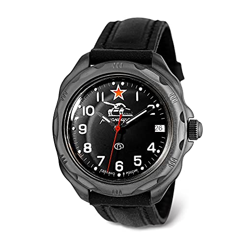 VOSTOK | Komandirskie Tank Commander Russian Military Mechanical Wrist Watch | Fashion | Business | Casual Men’s Watches | Model 216306 Leather Band B