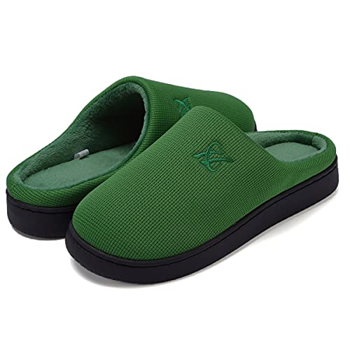 landeer Women's and Men's Memory Foam Slippers Casual House Shoes (Apple green,Women15-16/Men13-14)