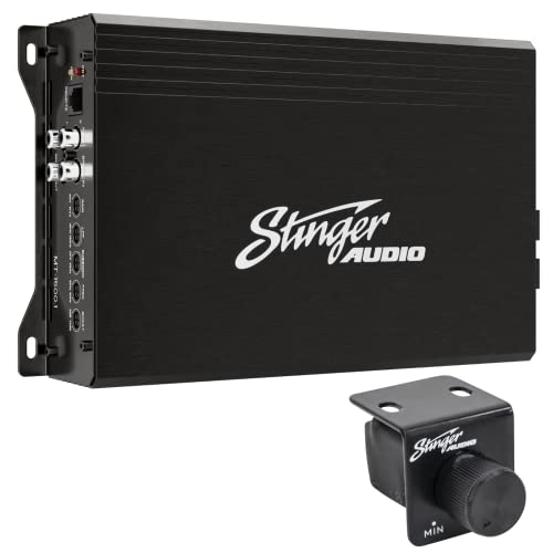 STINGER Audio MT15001 Monoblock Class D Mosfet Power Supply Amplifier with Remote Subwoofer Level Control,1500 Watts RMS.