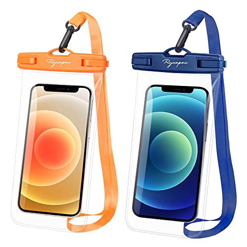 Rynapac Waterproof Phone Pouch Bag - 7.5in Water Proof Cell Phone Case for Beach Travel Must Haves, Waterproof Phone Holder with Lanyard for iPhone 15 Pro Max Galaxy S23 Pixel 7a, Cruise Essentials