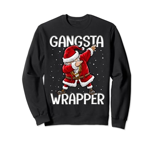 Gangsta Wrapper Funny Dabbing Santa Christmas Shirt Men Sweatshirt