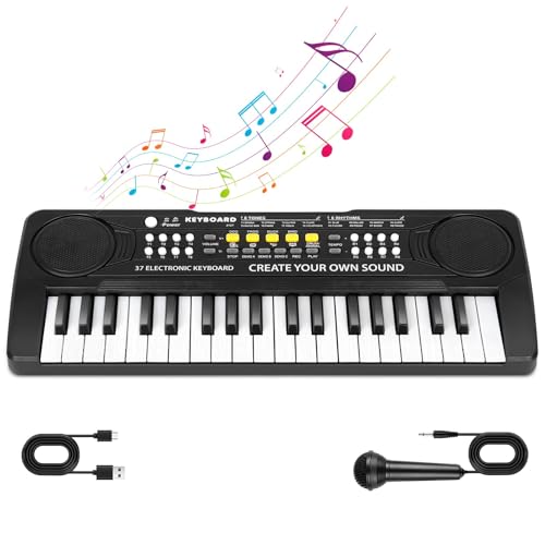 37 Key Upgrade Piano Keyboard for Kids Musical Toys for 3 4 5 6 Year Old Girls Keyboard Piano for Beginners Electronic Piano with Microphone for 3+ Year Old Boys Girls Gifts