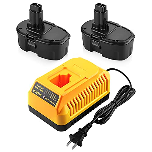 Energup 2Pack 18V 4.5Ah Replacement Dewalt 18V XRP Battery DC9096 DC9099 DC9098 DW9099 DW9098 Dewalt 18Volt Batteries + DC9310 Dewalt Charger for Dewalt 7.2-18V Ni-Cad Ni-Mh 18V Dewalt Battery Charger
