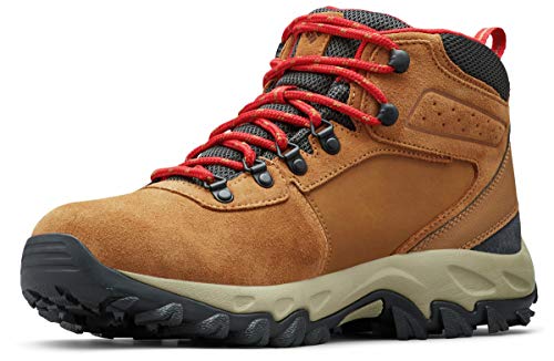 Columbia Men's Newton Ridge Plus II Suede Waterproof Boot, Breathable with High-Traction Grip,elk/mountain red,10