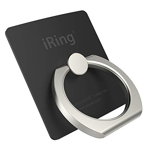 iRing Original, Made in Korea, Phone Ring Holder, Cell Phone Grip Stand, Compatible with iPhone, Galaxy, and Other Smartphones (Black)