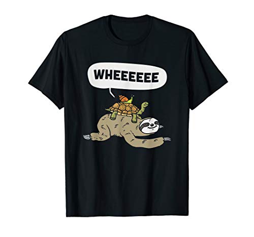 Sloth Turtle Snail Piggyback Slow Riders Running Team Gift T-Shirt