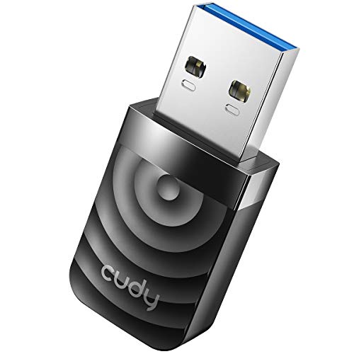 Cudy AC1300 WiFi USB 3.0 Adapter for PC, USB WiFi Dongle, 5Ghz /2.4Ghz, WiFi USB 3.0, Wireless Adapter for Desktop/Laptop, Compatible with Windows 7/8/8.1/10/11, mac OS 10.6～10.15.3, Linux, WU1300S