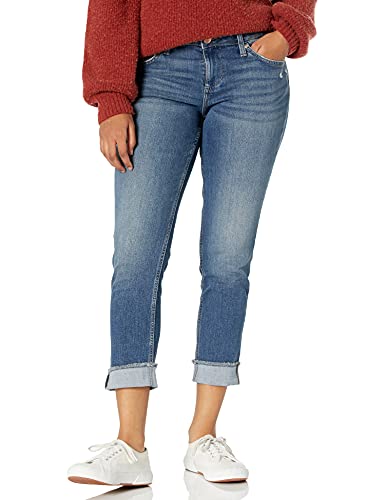 Riders by Lee Indigo Women's Fringe Cuff Boyfriend Jean, Mid Wash, 12