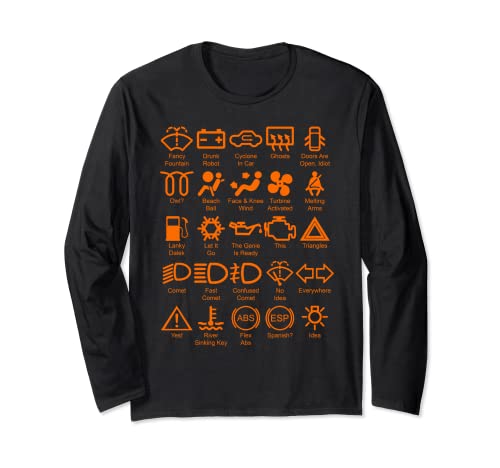 Car Dashboard Symbols Long Sleeve T-Shirt