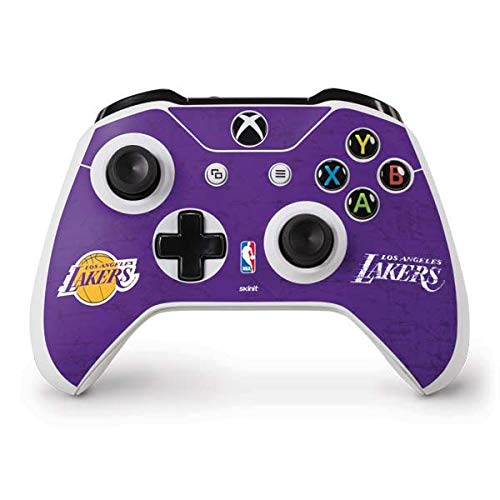 Skinit Decal Gaming Skin Compatible with Xbox One S Controller - Officially Licensed NBA Los Angeles Lakers Purple Primary Logo Design