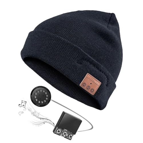 Bluetooth Beanie Hat Bluetooth Hat Warm Washable Bluetooth Beanie for Men Music Hat Men Gifts Unique Gifts Black