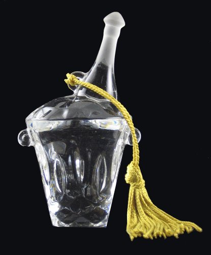 Gorham Lady Anne Crystal Champagne Bottle Christmas Ornament