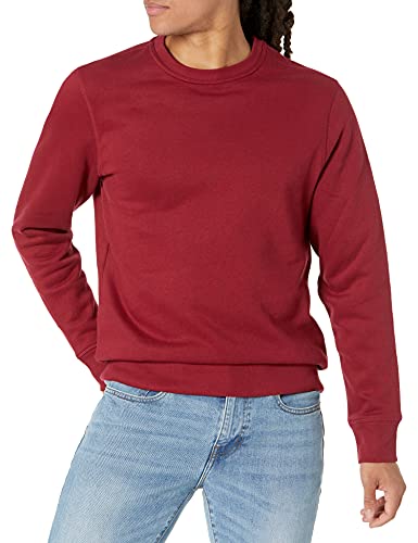 Amazon Essentials Men's Fleece Crewneck Sweatshirt (Available in Big & Tall), Red, Medium