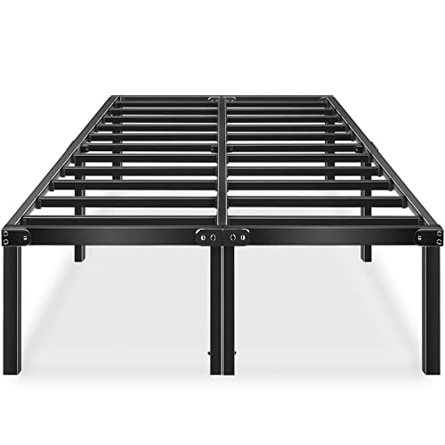 HAAGEEP 18 Inch High Platform California King Bed Frame with Storage Metal Cal Bedframe No Box Spring Needed Tall