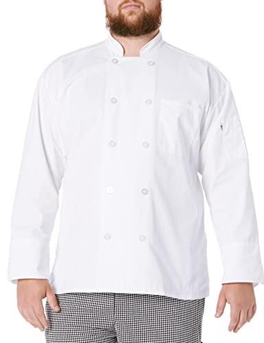 Uncommon Threads unisex adult Classic 10 Button Chef Coat Shirt, White, Medium US