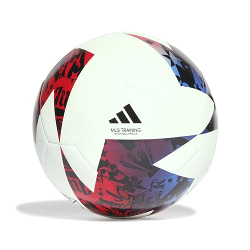 adidas Unisex-Adult MLS Training Ball, White/Blue/Red, 3