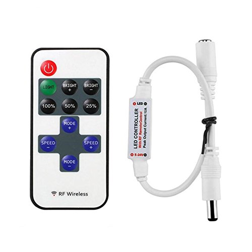 11key RF Mini Wireless Remote Controller DC5-24V for 3528 5050 Single Color LED Strip Lights Wireless Switch Dimmer Control