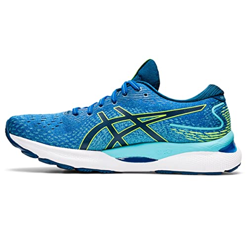 ASICS Men's Gel-Nimbus 24 Running Shoes, 10.5, Lake Drive/Hazard Green