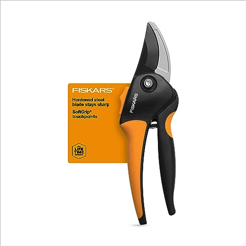 Fiskars SoftGrip Bypass Pruner 5/8' Tree and Branch Cutter - Bypass Pruning Shears and Garden Clippers with Sharp Precision-Ground Steel Blade