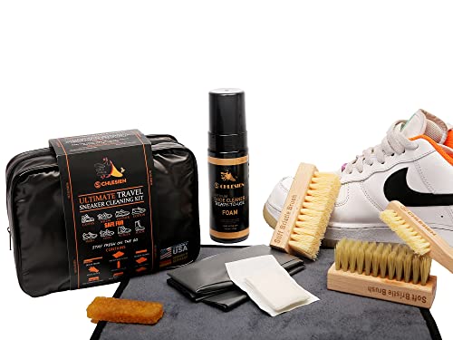 12PC Ultimate Travel Sneaker Cleaner Kit- Best Travel Gift Set | Shoe Cleaning Kit for White Sneaker | Nubuck and Suede Shoe Cleaner Kit with Rubber Eraser and Suede Brush for All Types of Shoes.