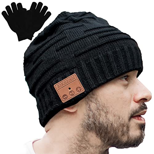 Bluetooth Beanie,Unique Christmas Tech Gifts for Boyfriend Him Men Women Teen Boys Girls Teenage Stocking Stuffers Friend Black