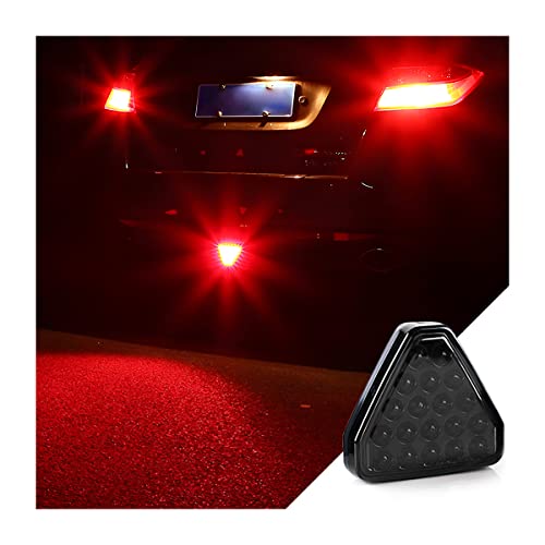 HIPOPY Car F1 Style Brake Light, LED Thrid Brake Light, Waterproof Rear Tail Flash Lamp, 19LEDs Triangle Auto Rear Brake Lamp for Motorcycle ATV Truck SUV (Black)