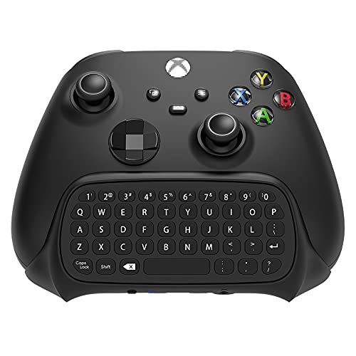 FYOUNG Keyboard for Xbox Series X/S Controller, for Xbox One/S/Controller Gamepad, 2.4Ghz Mini QWERTY Keyboard Gaming Chatpad with Audio/Headset Jack for XSX (Black)