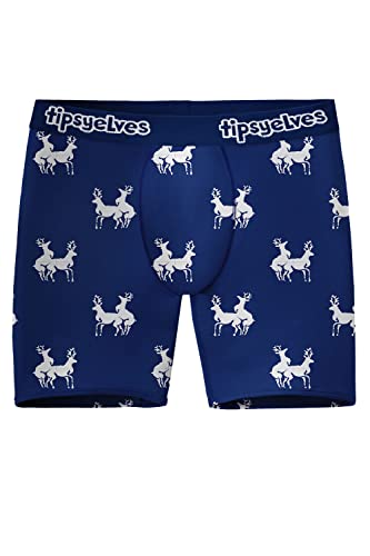 Tipsy Elves Funny Holiday Themed Underwear for Men - Navy Nookie Underwear Size Medium