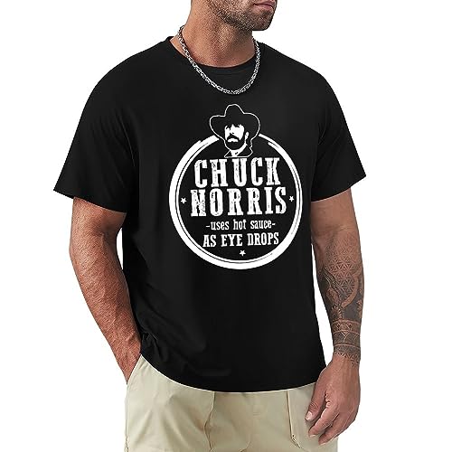 GOERTPO Chuck Norris Uses Hot Sauce As Eye Drops Men's T-Shirt, R2, Medium