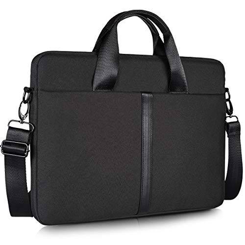 14-15 Inch Laptop Sleeve Shoulder Bag Men Women Briefcase Handbag for HP Pavilion X360/Elitebook 14', Lenovo Yoga C940 C740 14, ASUS Chromebook 14, Dell Inspiron 14 5481 5482 14' Carrying Case, Black