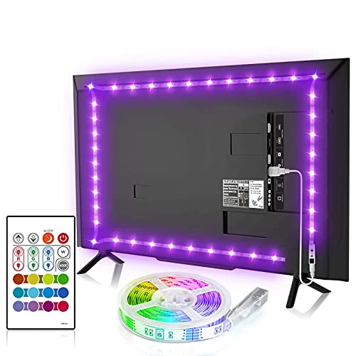TV Backlight, 9.8ft TV Light Strip for 32-60 inch TV/Monitor Backlight, SMD 5050 USB LED Light Strip with Remote, RGB 4096 DIY Colors TV LED for Gaming Lights, Ambient Lighting Kit.