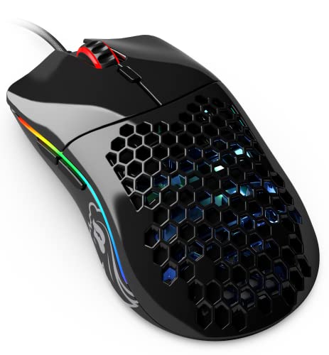 Glorious Model O- (Minus) Compact Wired Gaming Mouse - 58g Superlight Honeycomb Design, RGB, Pixart 3360 Sensor, Ambidextrous, Omron Switches - Glossy Black