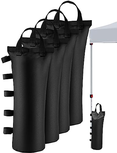 120LBS Extra Large Heavy Duty Canopy Weights Sand Bags for Ez Pop Up Canopy Tent Gazebo Outdoor Instant Sun Shelter Patio Umbrella, Upgraded 5 Full-Sized Velcro and 2 Nylon Handles, 4Pack
