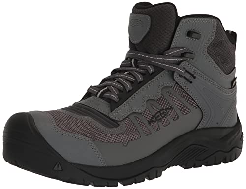 KEEN Utility Men's Reno Mid Height Composite Toe Flexible Waterproof Athletic Work Boots, Magnet/Black, 11.5
