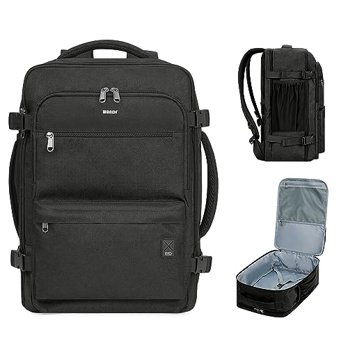 WANDF Travel Backpack For Spirit Airlines Personal Item Bag 18x14x8 with Wet Pocket, 17 Inch Laptop Backpack for Men Women（Black）