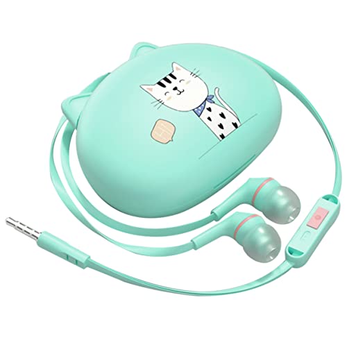 DOITOOL Universal Wired Headset Cat Earbuds Ear Phones Noise Reducing Headphone with Wire in Ear Headphones Child Headphones Earbuds Wired Telephone with Microphone PVC