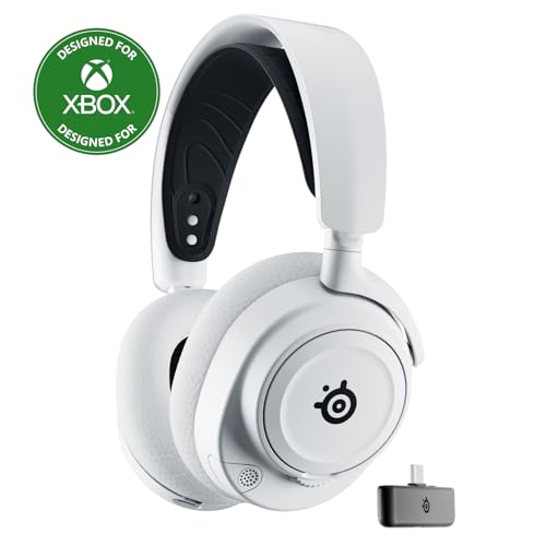 SteelSeries Arctis Nova 7X Wireless Multi-Platform Gaming Headset — Neodymium Magnetic Drivers — 2.4GHz+Bluetooth — 38Hr USB-C Battery — AI Mic — Xbox Series X|S, PC, PS5, Switch, VR, Mobile - White