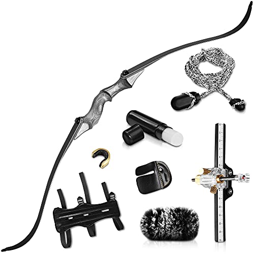 CXP Takedown Recurve Bow Set for Adults Youth or Beginners – 60” Hunting Target Shooting Archery Bows with Wooden Riser and Fiberglass Limbs – Traditional Right Handed Longbow - Size 40 Lbs