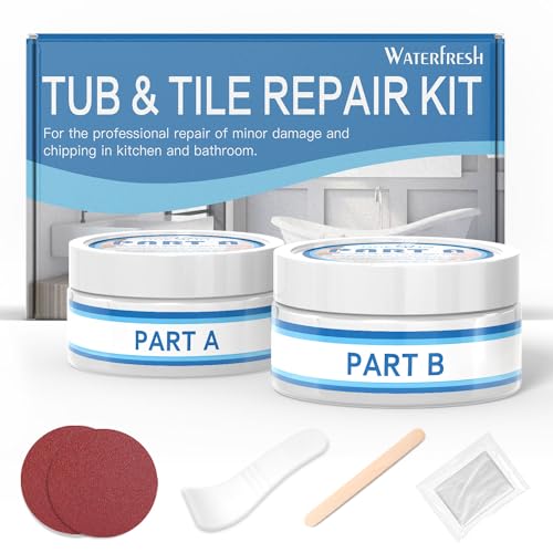 Cracked Porcelain Sink Repair Kit White, Acrylic Tub Repair Kit White, Porcelain Chip Fix for Enamel, Acrylic, Fiberglass, Ceramic Sink, Tub Tile Toilet Shower Kit & Tray - Porcelain Repair Kit