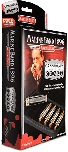 Hohner MBC Marine Band Harmonica, 5 Pack with Case