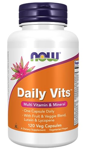 NOW Supplements, Daily Vits with Fruit & Veggie Blend, Lutein and Lycopene, 120 Veg Capsules