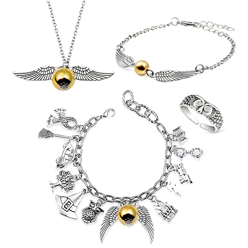 Fancy Space Charm Bracelets Jewelry Set Wizardry Themed Adjustable Bracelet Birthday Gift Valentine's Day Gifts For Kids Girls Women